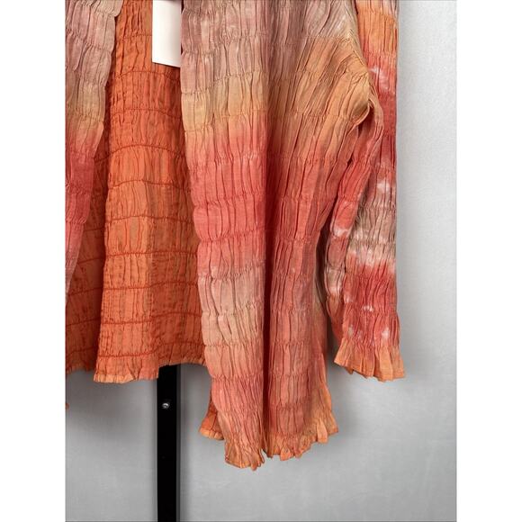 NEW Chico's Adamma Open Front Jacket Women's XL Ruched Sunset Ombre Soft Stretch - Picture 3 of 13